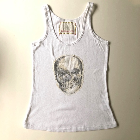 Scull Tank Top Med, White - Picture 1 of 8
